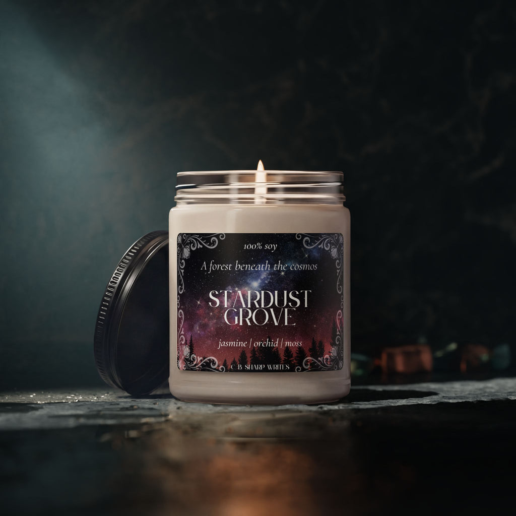 Stardust Grove Scented Soy Candle — Jasmine, Orchid & Moss (9oz)