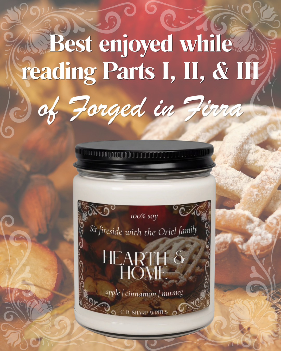 Hearth & Home Scented Soy Candle — Apple Cinnamon + Nutmeg, 9oz