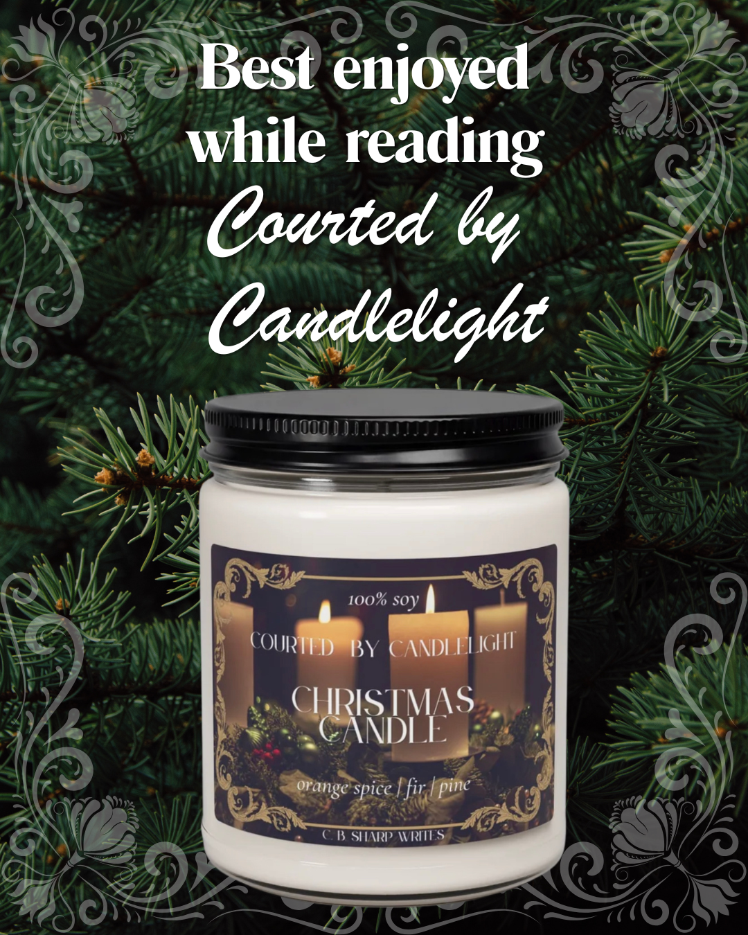 Courted by Candlelight Christmas Candle — Orange Spice Fir & Pine, 9oz Scented Candle