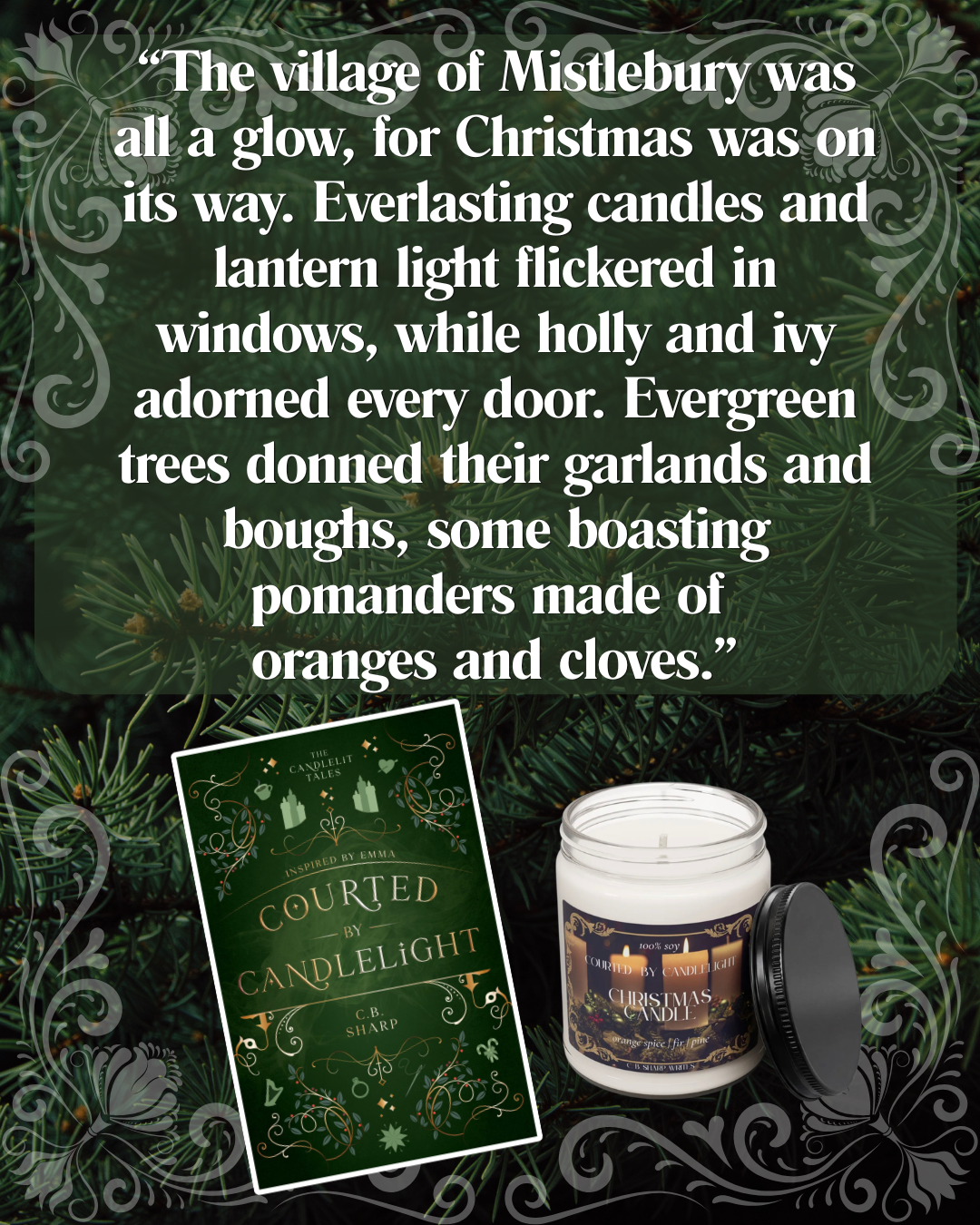 Courted by Candlelight Christmas Candle — Orange Spice Fir & Pine, 9oz Scented Candle