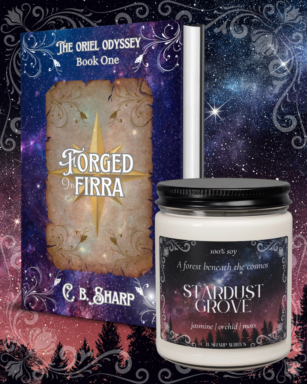 Stardust Grove Scented Soy Candle — Jasmine, Orchid & Moss (9oz)